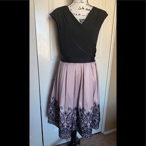 J.R. Nites by Carol Lin black & mauve soutache party dress